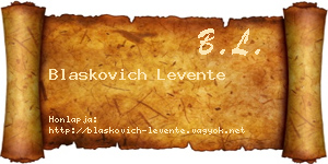 Blaskovich Levente névjegykártya