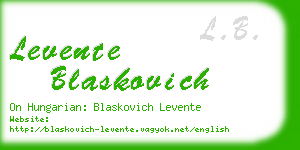 levente blaskovich business card